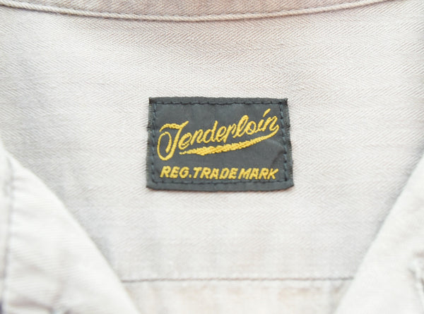 テンダーロイン TENDERLOIN HBT 刺繍 ワーク シャツ 長袖シャツ グレー Sサイズ 103MT-3484