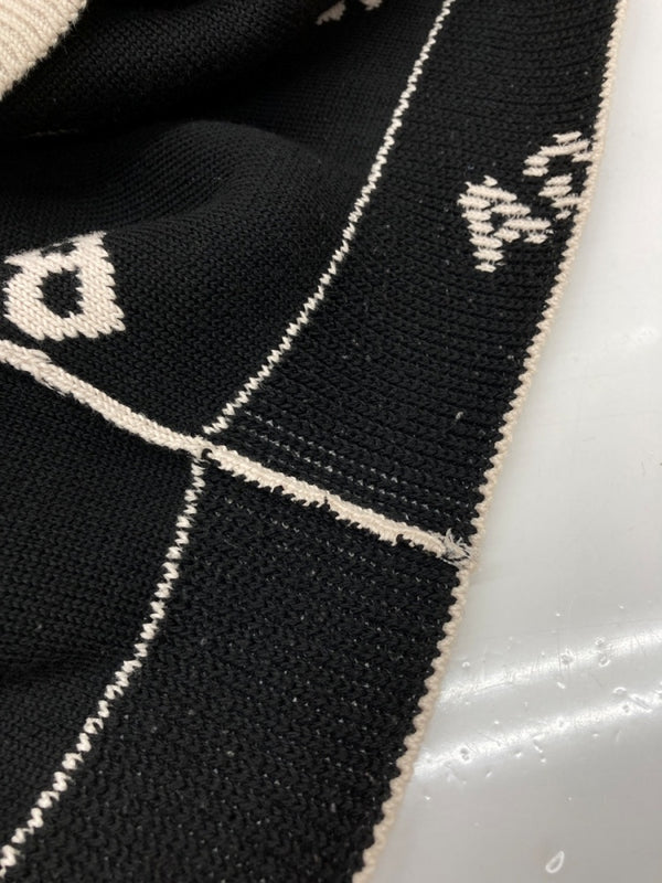バレンシアガ BALENCIAGA LOGO SWEATER ロゴ セーター クルーネック スラッシュロゴ オーバーサイズ ニット 長袖 厚手 白 セーター 総柄 ホワイト XSサイズ 104MT-2294