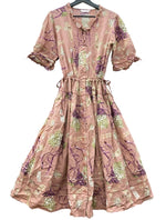 ピンクハウス PINKHOUSE 30周年 30th anniversary 半袖 ロング丈 DRESS ドレス ピコフリル スズラン ブーケ リボン ティアード レトロ アンティーク ロリータ PINK P0117FA01 ワンピース 総柄 ピンク 104LT-223