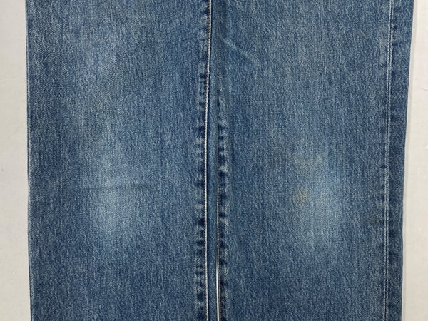 ダブルアールエル RRL 90s DENIM PANTS デニム パンツ ボタンフライ ジーパン ジーンズ USA製 Ralph Lauren インディゴ 青 ロゴ R001 デニム ブルー 30/32 104MB-231