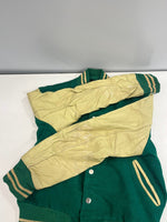 ヴィンテージ vintage 50's 50年代 TIMBERLINE ウール スタジャン バーシティジャケット アワードジャケット 袖レザー ツートン ベージュ 38 ジャケット グリーン 101MT-5450