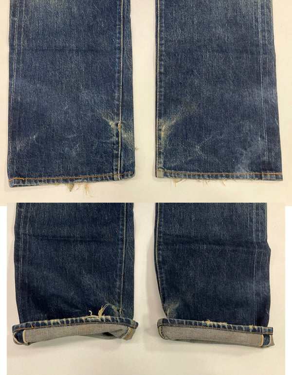 リーバイス Levi's 90's 90年代 201XX ボタン裏555刻印 赤耳 BIGE 1937モデル バレンシア製 アメリカ製 MADE IN USA VINTAGE ヴィンテージ 201-0003 デニム ブルー W33 L36 101MB-749