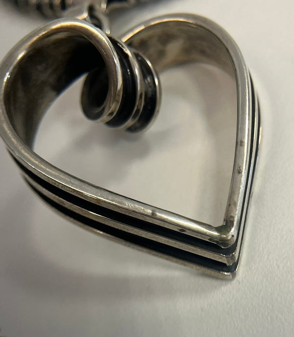 トムホーク TOM HAWK 2 line heart pendant ツーライン ハート ペンダント ナバホパールチェーン ナバホビーズチェーン メンズジュエリー・アクセサリー インディアンジュエリー ネックレス・ペンダント シルバー 101goods-185