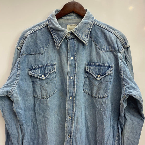 【曜日割引対象外】 ビッグマック BIG MAC 70's JCPenney デニムウエスタンシャツ 長袖シャツ ブルー 201MT-4641 VB