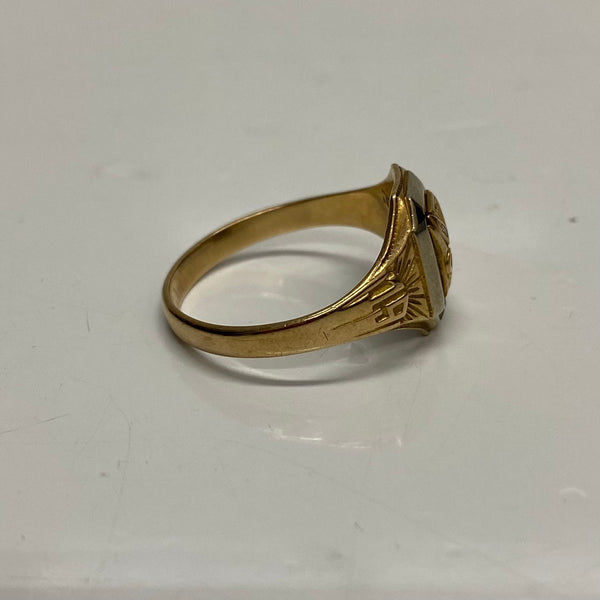 【曜日割引対象外】 【中古】ヴィンテージ vintage 30's JOSTEN カレッジリング 10K 21号 1933年 メンズジュエリー・アクセサリー インディアンジュエリー 指輪・リング ゴールド 201goods-797 VB