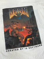 US US古着 90's 90年代 ヴィンテージ vintage Doom 2 II Hell on Earth ID Softwear  VIDEO GAME ビデオゲーム PC 両面プリント XL Tシャツ ホワイト LLサイズ 101MT-4112