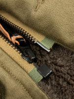 ゲルガ GERUGA SHAWL COLLAR FUR COAT ショール カラー ファー コート デッキジャケット ジップアップ 裏ボア アウター 緑 GR-J-44 サイズ 4 ジャケット 無地 カーキ 104MT-1811