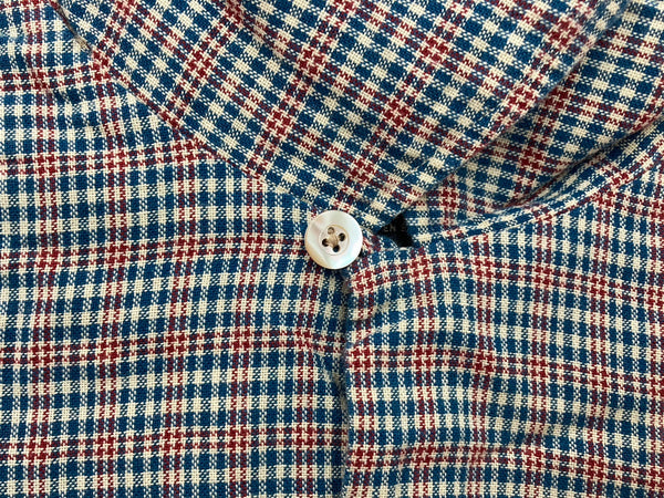 ダブルアールエル RRL 90s 90年代 三ツ星タグ オープンカラー 開襟 ボックス ポケット  長袖シャツ チェック マルチカラー Lサイズ 104MT-2059