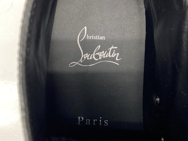 クリスチャン ルブタン Christian Louboutin Cl Moc Lug Lou Spikes Orlato Flat スパイク スタッズ 型押し SHOES SNEAKERS ハイカット BLACK 黒 レディース靴 スニーカー ブラック SIZE39 104S-1015
