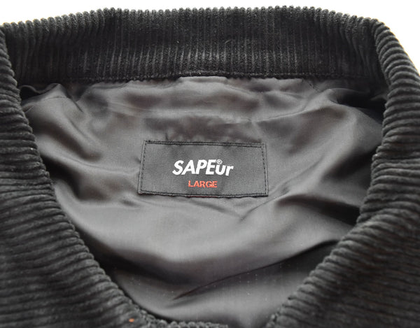 サプール  SAPEur コーデュロイ ジャケット コーチジャケット ジャケット ブラック Lサイズ 103MT-2806