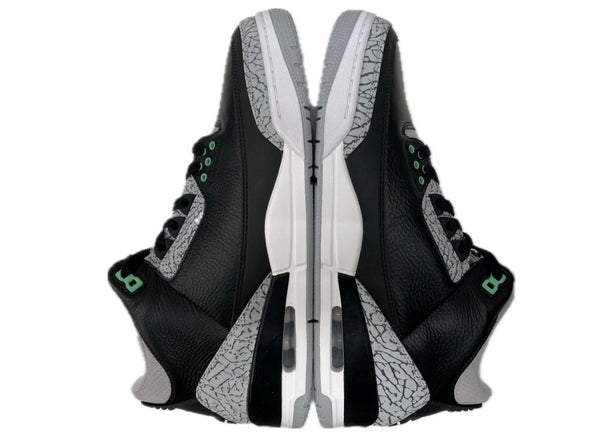 ナイキ NIKE 23年製 AIR JORDAN 3 GREEN GLOW エア ジョーダン グリーン グロー AJ3 ジャンプマン シューズ 灰 黒 CT8532-031 メンズ靴 スニーカー ブラック 29cm 104S-784