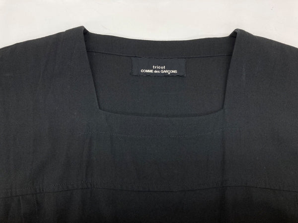 コムデギャルソン COMME des GARCONS トリコ tricot ノースリーブ スリーブレス ウエストギャザー 切替 サイドポケット ロング丈 マキシ丈 WOOL ウール 毛 レーヨン 日本製 BLACK 黒 TA-050070 ワンピース 無地 ブラック 104LT-213