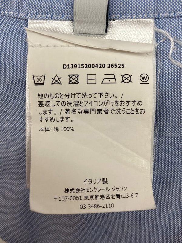 モンクレール MONCLER GAMME BLEU CAMICIA OXFORD BD SHIRT ボタンダウン シャツ 長袖 胸ポケット 青 D13915200420 26525 サイズ 0 長袖シャツ ロゴ ブルー 104MT-1076