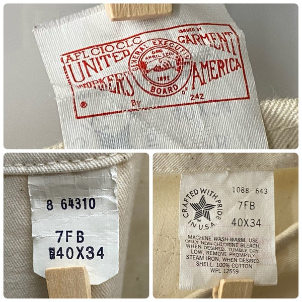 【曜日割引対象外】 カーハート Carhartt 80's USA製 オーバーオール 100周年 64310 つなぎ・オーバーオール ホワイト 40×34サイズ 201MB-1008 VB