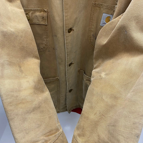 【曜日割引対象外】 カーハート Carhartt 80's 90's チョアコート中綿 キルティングライナー ダック カバーオール ジャケット ベージュ 201MT-4551 VB