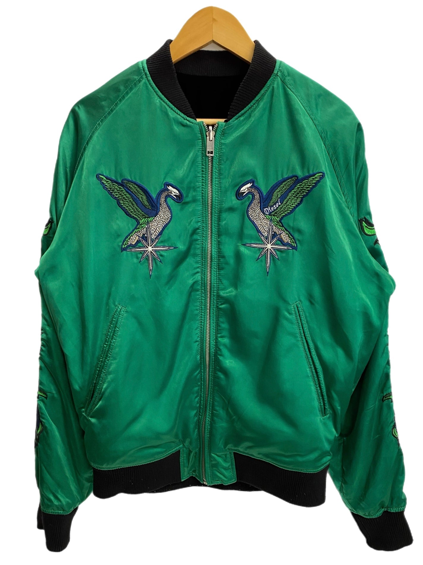 DIESEL スカジャン　リバーシブル　グリーン ディーゼル DIESEL リバーシブル スカジャン ジャケット グリーン S