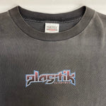 【曜日割引対象外】 ヴィンテージ vintage 90's プラスティック PLASTIK クレイジーカット TULTEX アニメ Tシャツ ブラック XLサイズ 201MT-4594 VB