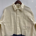 【曜日割引対象外】 ハイスポーティングギア HAI SPORTING GEAR 80's ツートーン切替 長袖シャツ ホワイト Mサイズ 201MT-4367 VB