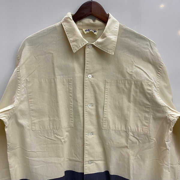 【曜日割引対象外】 ハイスポーティングギア HAI SPORTING GEAR 80's ツートーン切替 長袖シャツ ホワイト Mサイズ 201MT-4367 VB