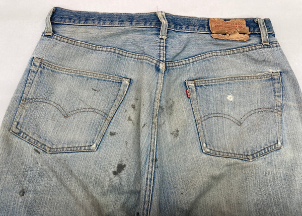 リーバイス Levi's 66前期 70's 70年代 Vintage ヴィンテージ ジーンズ デニムパンツ ボタン裏6 赤耳 青 無地 デニム ブルー サイズ不明 104MB-115