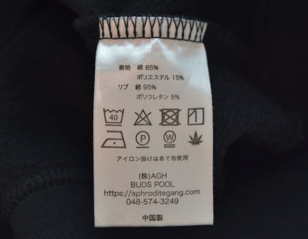 バッズプール BUDSPOOL  アフロディーテギャング ホールディングス 刺繍 ロゴ スウスウェット 黒 スウェット ブラック Lサイズ 103MT-2123