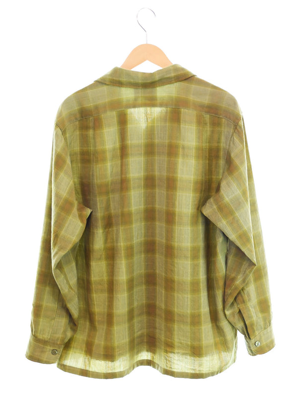 ペンドルトン PENDLETON 60s 60's SIR PENDLETON WOOL SHIRT オンブレチェック柄 オープンカラーウールシャツ 長袖シャツ グリーン LLサイズ 103MT-2423