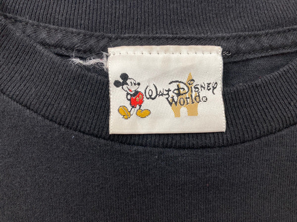 us古着 US 00s 00年代 Walt Disney World Dragon ディズニー ドラゴン 両面プリント 黒 Tシャツ キャラクター ブラック 104MT-1830