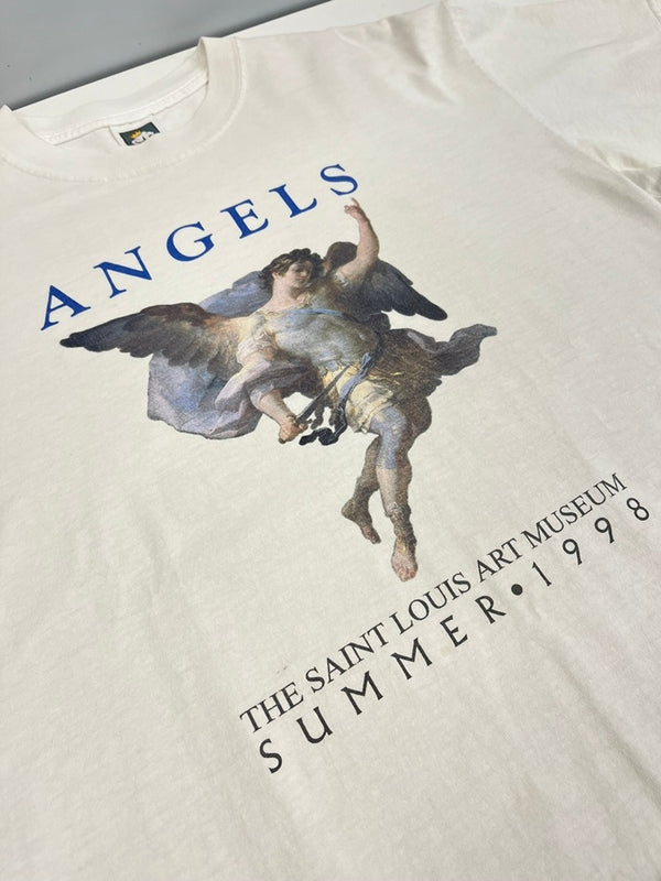 US古着 US古着 90s ヴィンテージ vintage  Saint louis art museum Angels セントルイス美術館 エンジェル 白 プリント Tシャツ ホワイト Lサイズ 101MT-4519