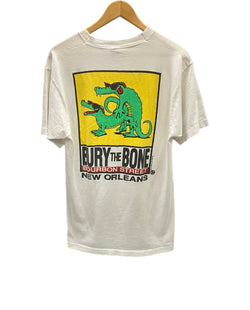 ヴィンテージ vintage 90's 90s FRUIT OF THE LOOM BURY THE BONE ポップアート エロT アメリカ製 MADE IN USA アートTee 企業 ワニ Tシャツ ホワイト Lサイズ 101MT-3278