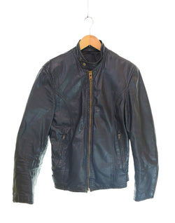 US US古着 80s 90s シングルライダースジャケット TALONジップ 80's 90's レザージャケット 34 ジャケット ブラック 103MT-3410