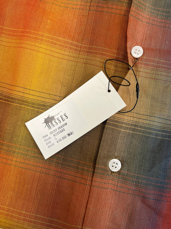 マシス MASSES SHIRT SHADOW シャツ シャドー オレンジ マスタード チェックシャツ チェック柄 長袖シャツ マルチカラー Lサイズ 101MT-5142