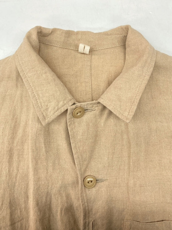 アーツアンドサイエンス ARTS&SCIENCE LINEN COAT リネン コート 麻 ロング丈 胸ポケット 薄茶 サイズ 3 コート 無地 ベージュ 104MT-1054