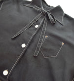 メゾンマルジェラ MM6 Maison Margiela 18SS リボンシャツ S32AM0280 長袖シャツ ブラック 38 103LT-129