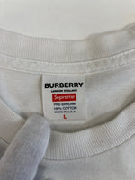 シュプリーム SUPREME ×BURBERRY Box Logo T-Shirt バーバリー ボックス ロゴ 白 Tシャツ ホワイト Lサイズ 101MT-5194