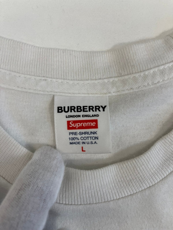 シュプリーム SUPREME ×BURBERRY Box Logo T-Shirt バーバリー ボックス ロゴ 白 Tシャツ ホワイト Lサイズ 101MT-5194