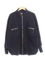 パタゴニア PATAGONIA 95年製 90s USA製 シンチラオーバーシャツ フリースシャツ フリースジャケット 21200F5 長袖シャツ ブラック 103MT-2483