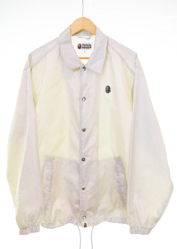 アベイシングエイプ A BATHING APE BAPE LOGO COACH JACKET Windbreaker コーチジャケット 001LJK801314M ジャケット ホワイト Mサイズ 103MT-3227