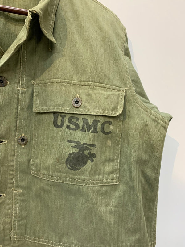 【曜日割引対象外】 ユーエスエムシー USMC 40s P-44 HBT JACKET ステンシル ジャケット カーキ 201MT-3096 VB