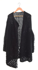 トリココムデギャルソン tricot COMME des GARCONS AD2004 00s 00's 変形ローゲージカーディガン アシンメトリー ガウン TN-N022 カーディガン ブラック 103LT-130