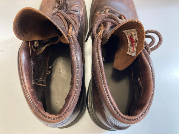 レッドウィング RED WING 90s Vintage ヴィンテージ 976 Work Hiking Boots プリント羽タグ USA製 茶 レザーブーツ メンズ靴 ブーツ ワーク ブラウン サイズ 11D 101-shoes1799