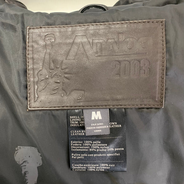 アナログ Analog 00s レザーダウン ジャケット ブラウン Mサイズ 201MT-4864