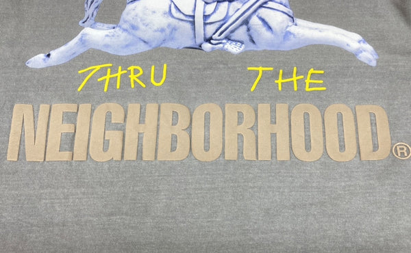 ネイバーフッド NEIGHBORHOOD × カクタスジャック Cactus Jack カルーセル CAROUSEL TEE 半袖 カットソー クルーネック コットン サイドロゴ GRAY 灰色 Tシャツ プリント グレー XLサイズ 104MT-1803