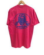 US US古着 90’s 90年代 ONEITA オールドイングリッシュ フロッキープリント MADE IN USA アメリカ製 VINTAGE ヴィンテージ シングルステッチ Tシャツ ピンク Lサイズ 101MT-4574