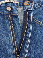 ネヴァーフォーゲット NVRFRGT 3D TWISTED JEANS ツイスト ジーンズ ジップフライ ジーパン パンツ インディゴ 青 無地 NF231P01B デニム ブルー サイズ3 104MB-397