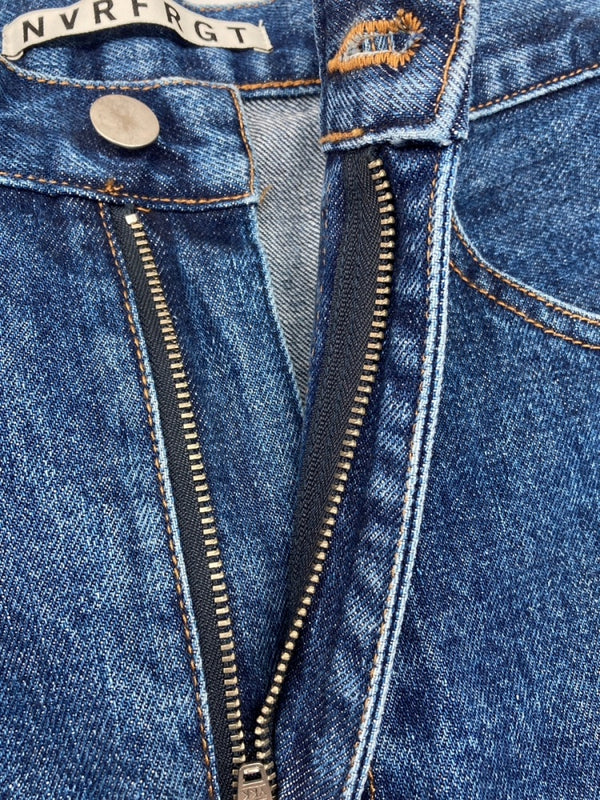 ネヴァーフォーゲット NVRFRGT 3D TWISTED JEANS ツイスト ジーンズ ジップフライ ジーパン パンツ インディゴ 青 無地 NF231P01B デニム ブルー サイズ3 104MB-397