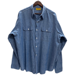 【曜日割引対象外】 ヴィンテージ vintage 70's ビッグヤンク BIG YANK シャンブレーシャツ 長袖シャツ ブルー 201MT-4382 VB