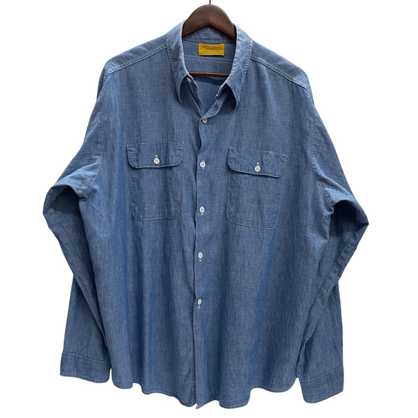 【曜日割引対象外】 ヴィンテージ vintage 70's ビッグヤンク BIG YANK シャンブレーシャツ 長袖シャツ ブルー 201MT-4382 VB