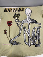 バンド band ©1993 90s ヴィンテージ NIRVANA INCESTICIDE ニルヴァーナ インセスティサイド バンT US古着 ペールグリーン シングルステッチ Tシャツ グリーン Lサイズ 101MT-4996