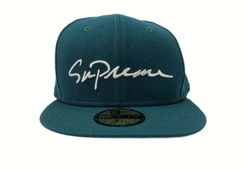 シュプリーム SUPREME 18AW CLASSIC SCRIPT CAP クラシック スクリプト キャップ ベースボール 刺繍 NEW ERA ニューエラ 緑 帽子 メンズ帽子 キャップ ロゴ グリーン 104H-8