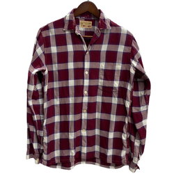 【曜日割引対象外】 ヴィンテージ vintage ~60's MEN OF THE WEST レーヨン チェックシャツ 長袖シャツ レッド 201MT-4702 VB